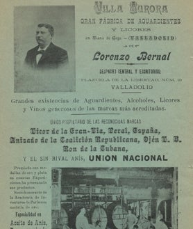 Imagen secundaria 2 - Arriba, palacios en el Campo de Marte; el Pabellón de España y publicidad de Lorenzo Bernal, que ganó una medalla de oro.