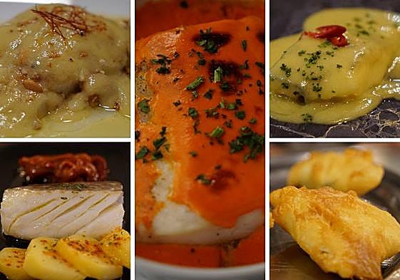 Algunas de las propuestas de recetas con bacalao de los restaurantes vallisoletanos
