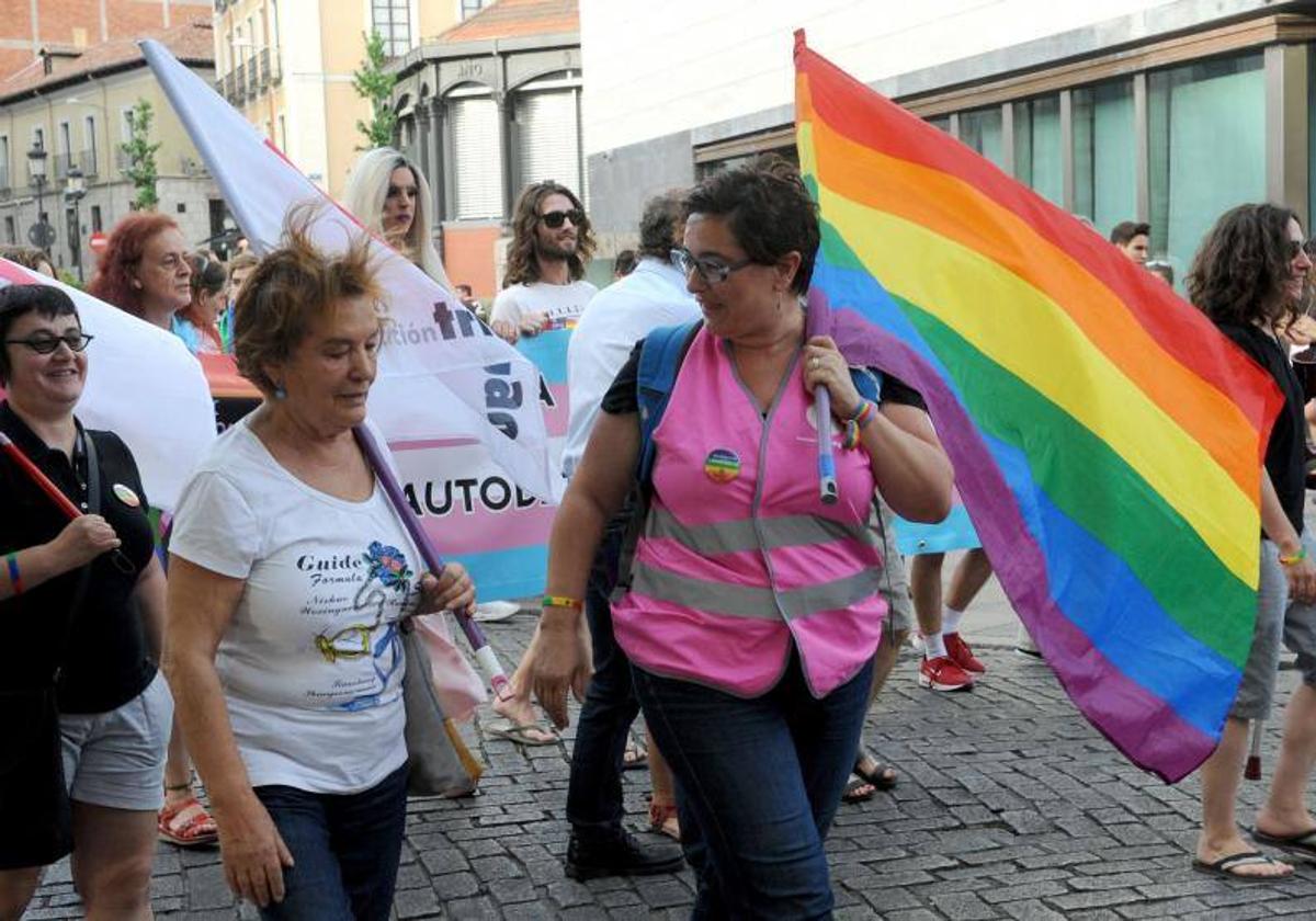 Manifestación con motivo del Día Internacional del Orgullo LGTBI+ en Valladolid.