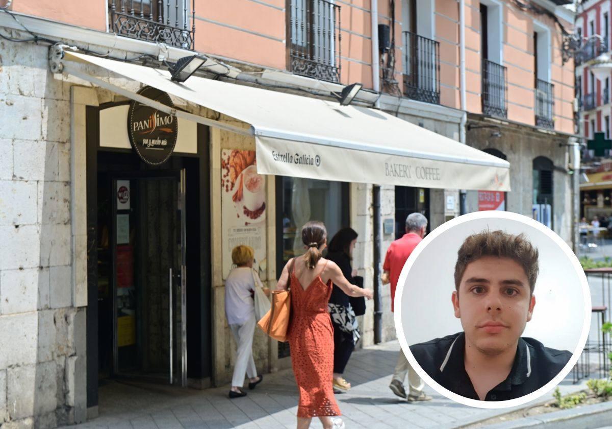 Cafetería Panissimo, en la calle Cánovas del Castillo, donde se quedó atrapado Erik González antes de su oposición.