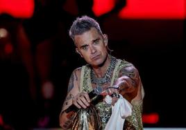 Robbie Williams, durante un concierto.
