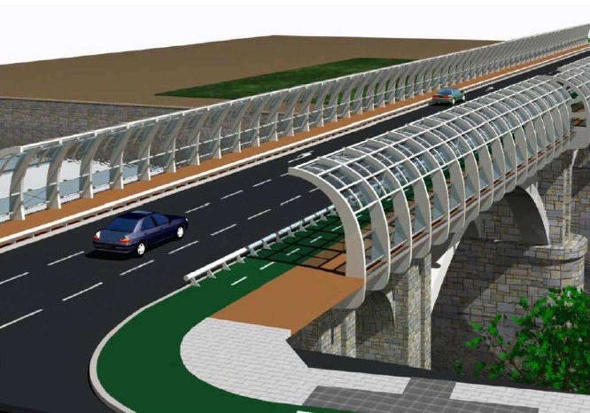 Infografía del estado que tendrá el puente una vez finalizada la actuación.