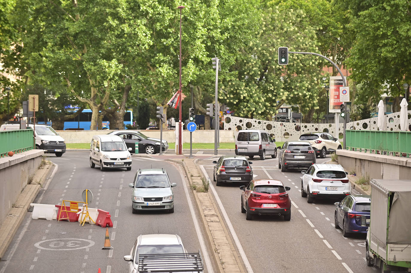 Corte de un carril en el túnel de la Circular, en Valladolid