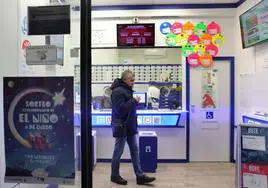 Administración de lotería de Barrio y Mier el pasado diciembre.