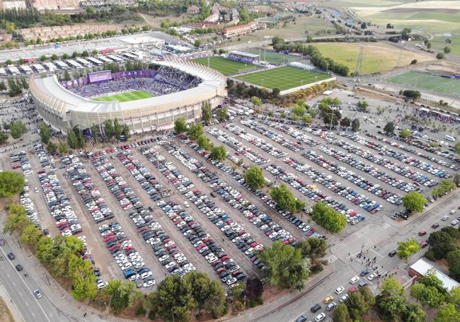 Vista aérea del estadio José Zorrilla.