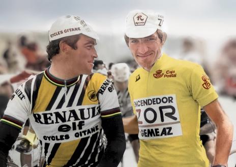 Imagen secundaria 1 - Abajo, Alberto Fernández y Giuseppe Saronni, en el Giro de 1983.