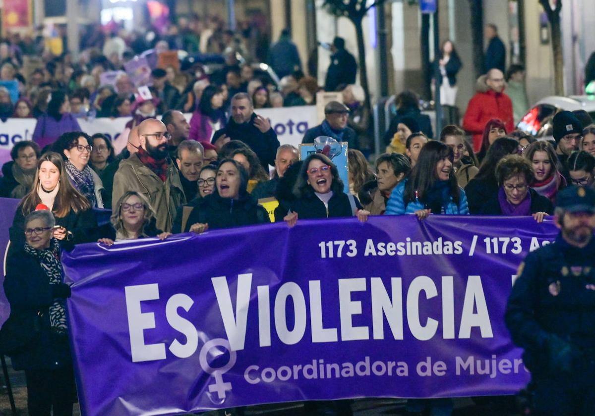 Una de las manifestaciones contra la violencia de género convocada por la Coordinadora de Mujeres de Castilla y León.