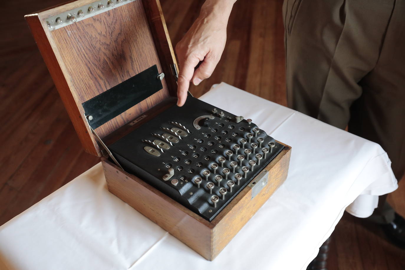 La máquina Enigma que se guarda en Valladolid.