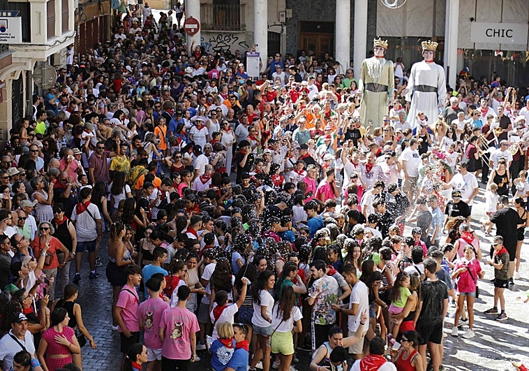 Momento del Chupinazo, en la Plaza de España.