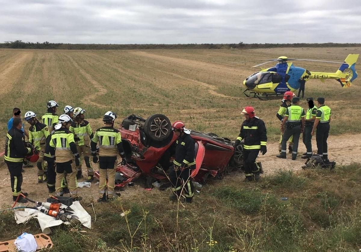 Imagen del lugar del suceso difundida por los Bomberos del Ayuntamiento de Burgos a través de Twitter.