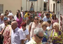 Procesión en un pueblo de la provincia de Segovia este 15 de agosto.