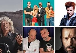 José Mercé, los actores de 'Burundanga', y Manuel Manquiña y Luis Zahera.