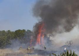 Incendio en la localidad zamorana de Entrala.