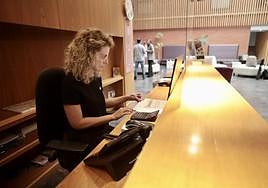 Recepción de un hotel de Valladolid.