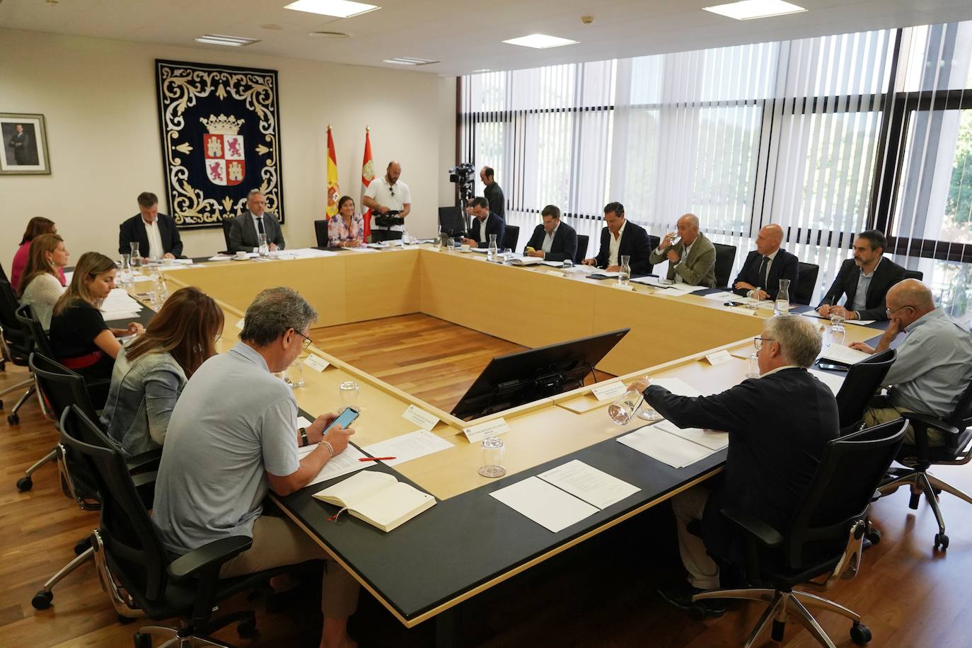 Reunión de la Junta de Portavoces de las Cortes de Castilla y Léon, este martes, 29 de agosto.