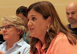 Clara Martín, portavoz municipal del PSOE, durante un pleno.