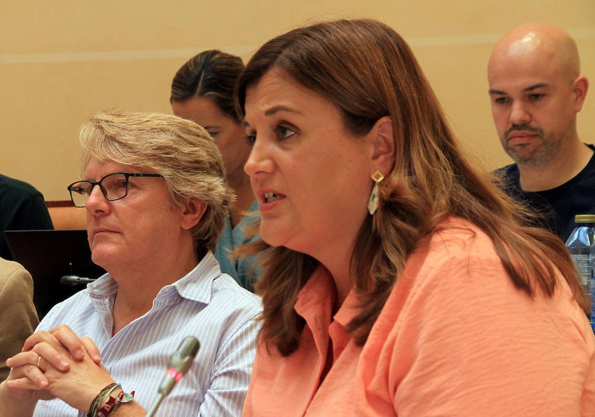 Clara Martín, portavoz municipal del PSOE, durante un pleno.