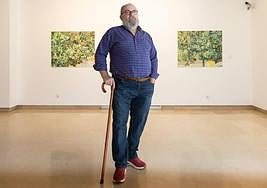 Pablo Sarabia, ayer en la inaguración de la muesta 'Fragmentos de diario'.