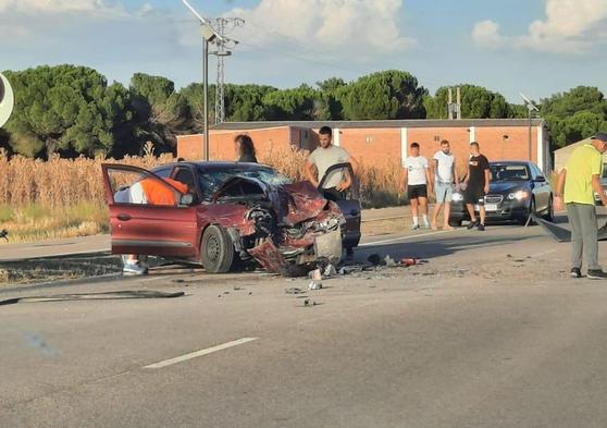 Estado en el que ha quedado el coche implicado en el accidente.