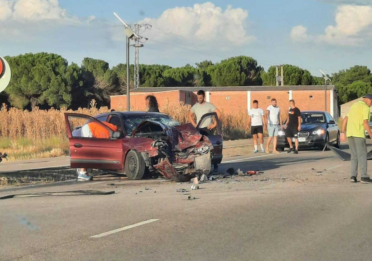 Estado en el que ha quedado el coche implicado en el accidente.