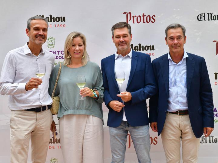 Santiago Mora (director general de la DO Rueda), Arancha Zamácola (comunicación de la DO Rueda), Carlos Yllera (presidente de la DO Rueda) y Jaime Díez-Astraín.