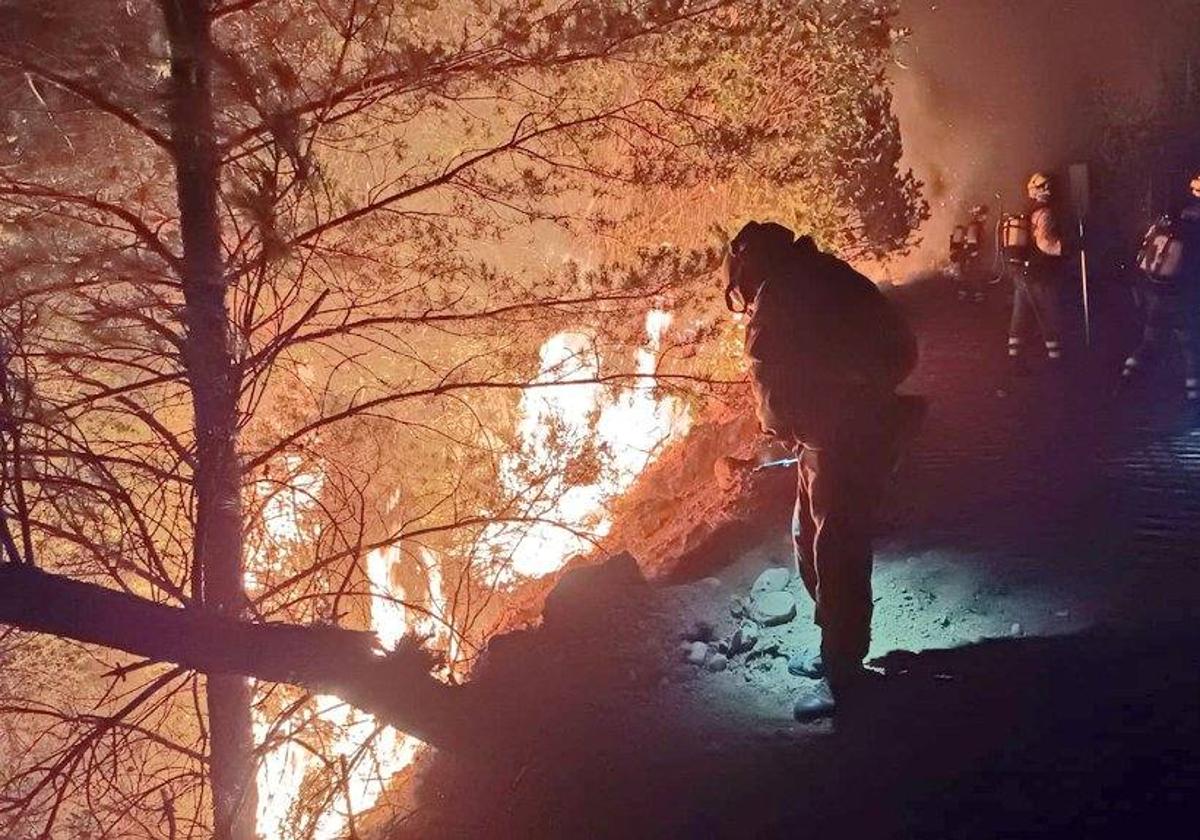 Incendio en San Bartolomé de Rueda (León).