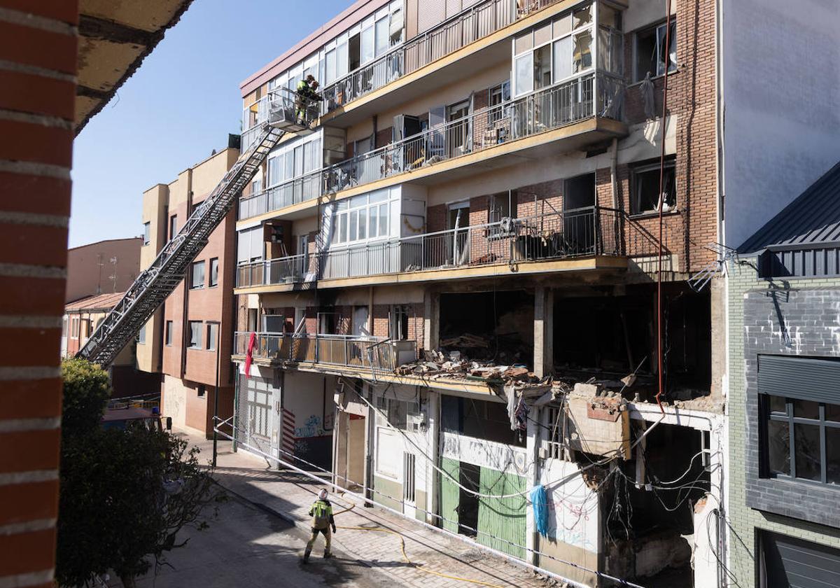 Edificio de la calle Goya tras la explosión de gas.