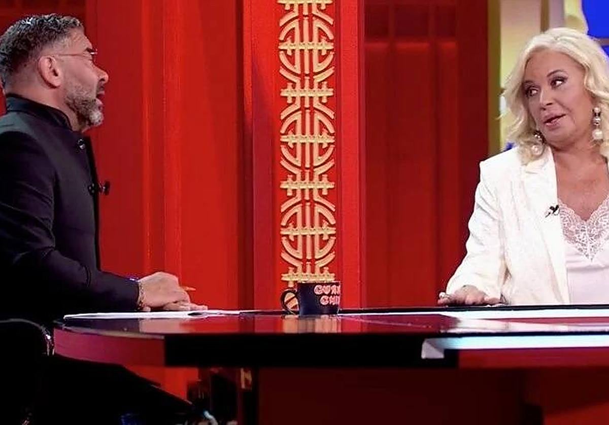 Jorge Javier Vázquez pregunta a Bárbara Rey en 'Cuentos chinos'.