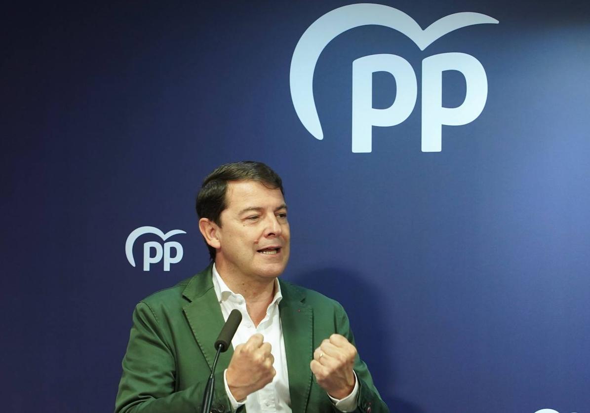 Alfonso Fernández Mañueco, en una junta directiva autonómica del PP.