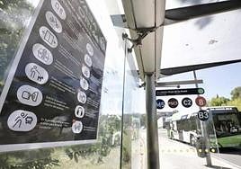 Panel informativo de Auvasa.