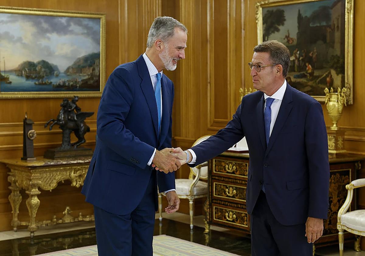 Alberto Núñez Feijóo, durante su visita con el Rey el pasado 22 de agosto.