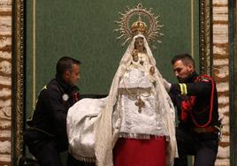 Llegada de la Virgen de la Fuencisla a la Catedral de Segovia para su novenario