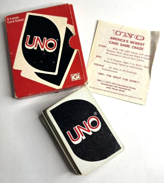 Baraja de cartas 'UNO' distribuida por International Games durante la década de los 70.