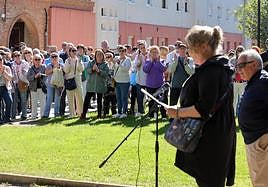 José Luis Ainsúa y Carmen Ruiz, el sábado en la concentración en el Carmen.