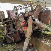 Muere un camionero de 22 años al volcar por un terraplén en la ronda de Valladolid