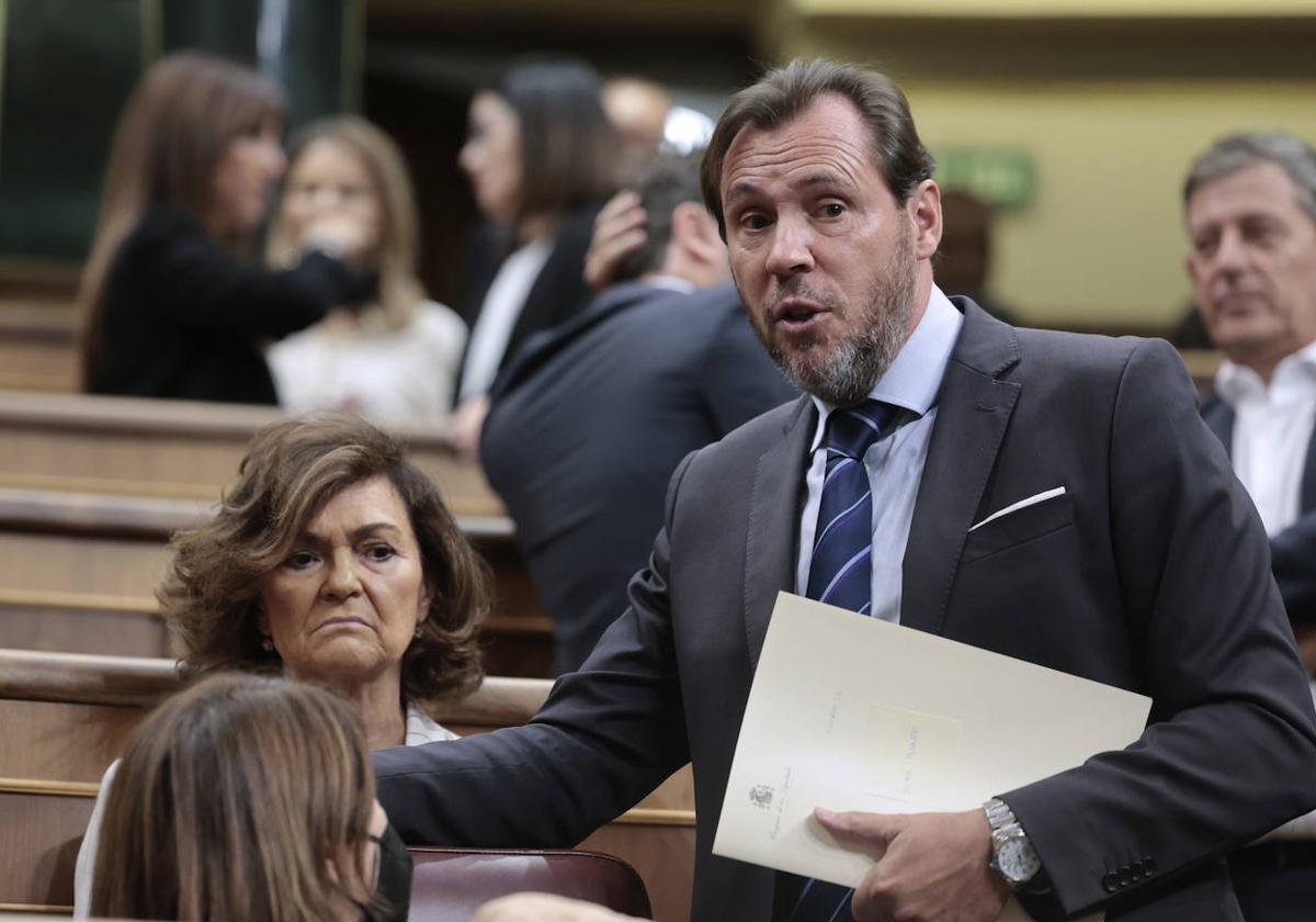 Óscar Puente, en el Congreso de los Diputados.