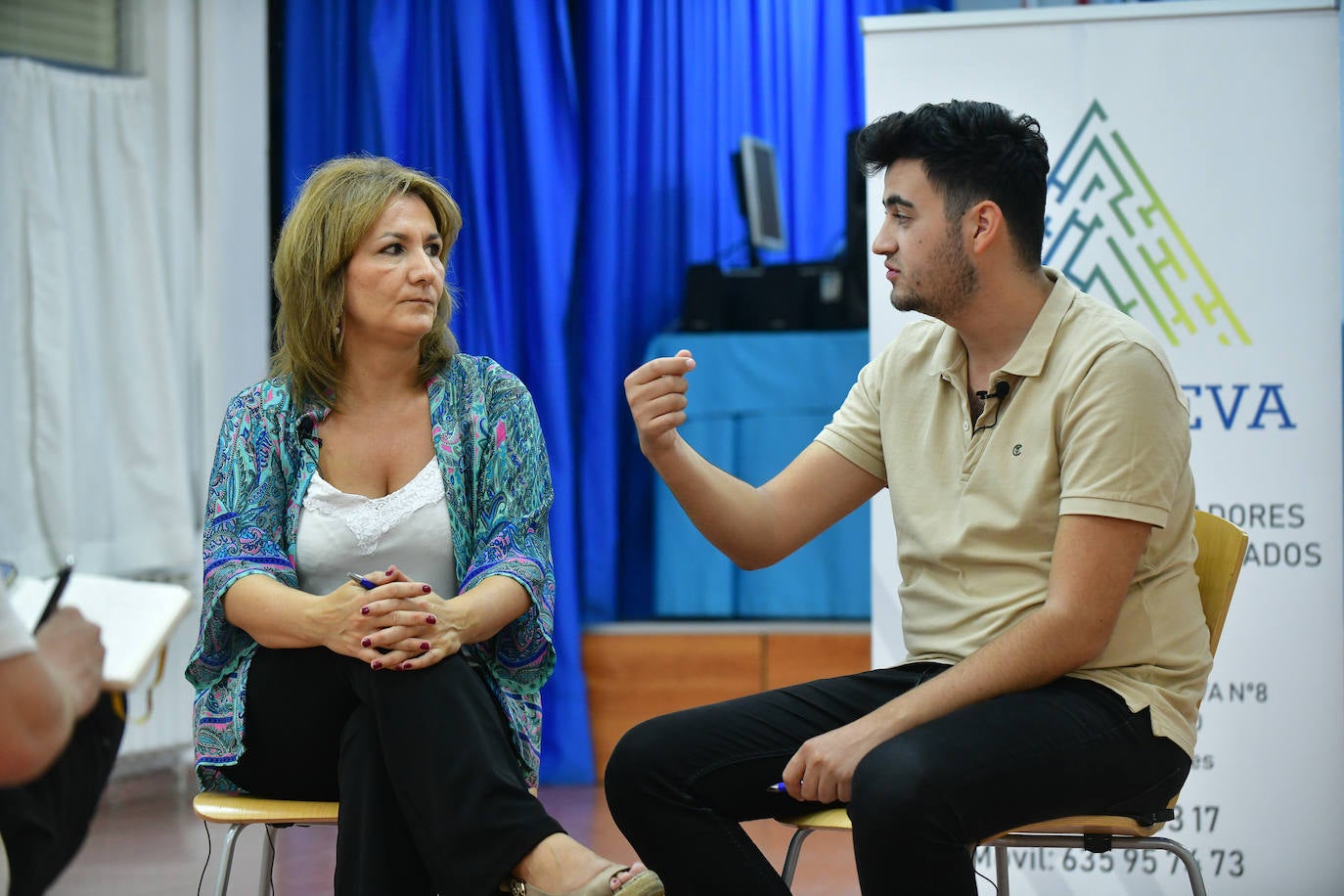 Sandra Cuevas y Cristóbal Rodríguez, en un momento de la entrevista.