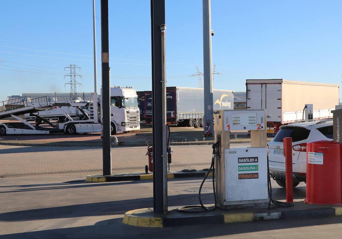 Una gasolinera de la capital palentina.