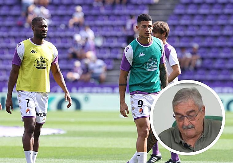 Sylla y Marcos André calientan sobre el césped de Zorrilla el pasado domingo.