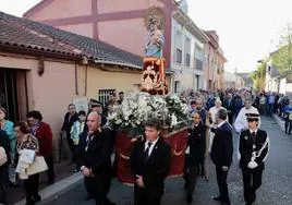 Procesión del Pilar por las calles de la Pilarica el año pasado.