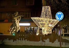 Estrella luminosa colocada en la rotonda de San Lázaro en años anteriores.