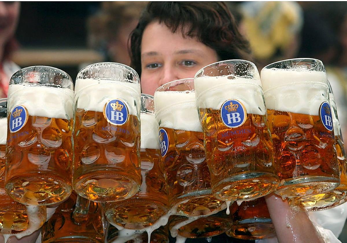 Una camarera alemana, durante el Oktoberfest.