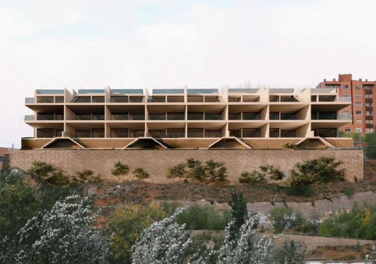 Montaje de los apartamentos en la antigua parcela del chalet de Parquesol.