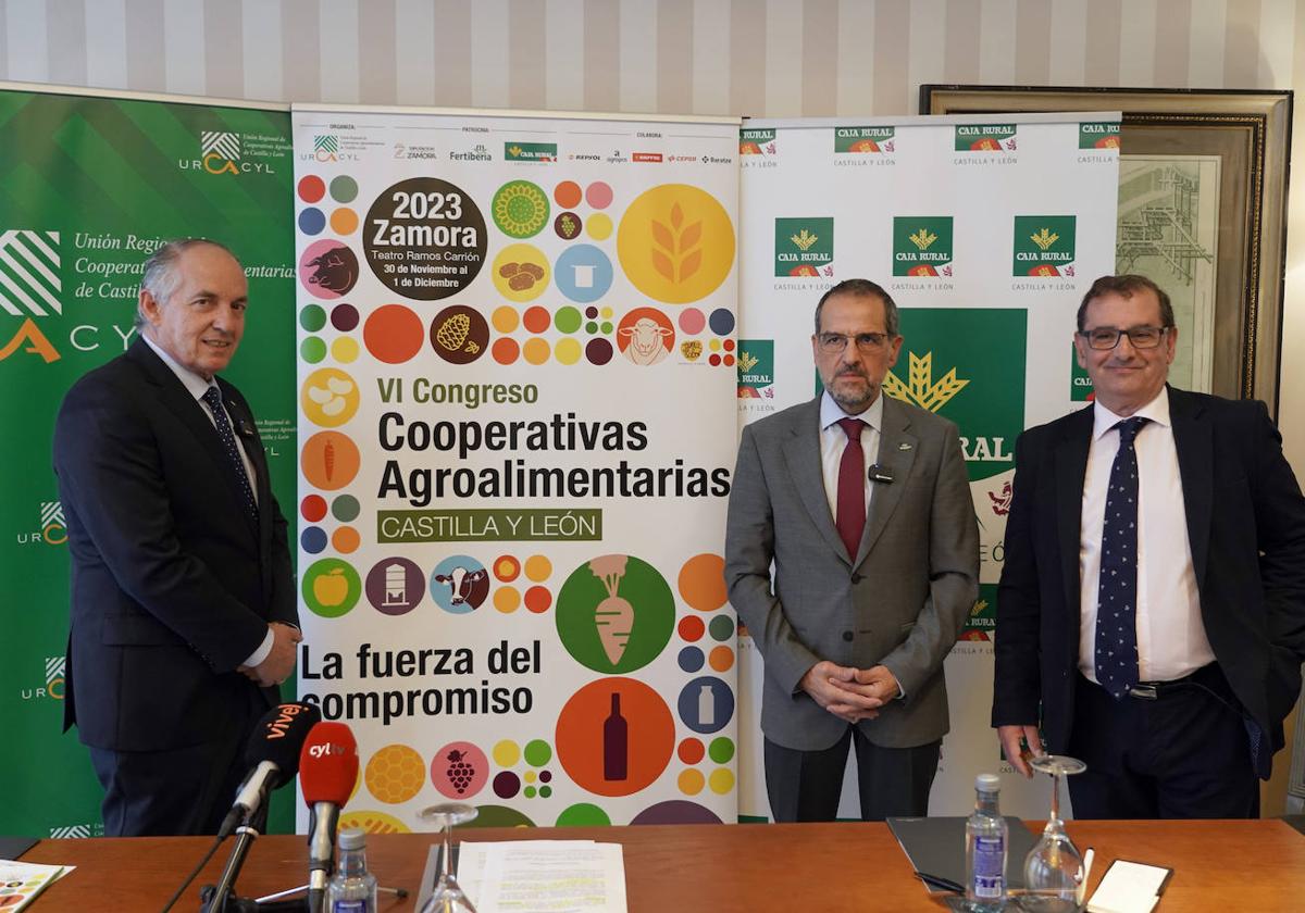 Jerónimo Lozano, Fernando Antúnez y Narciso Prieto, durante la presentación del Congreso.