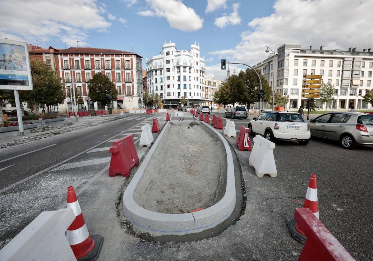 Obras en la plaza de Colón.