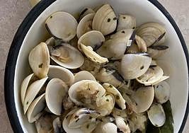 Las almejas, listas para degustar.