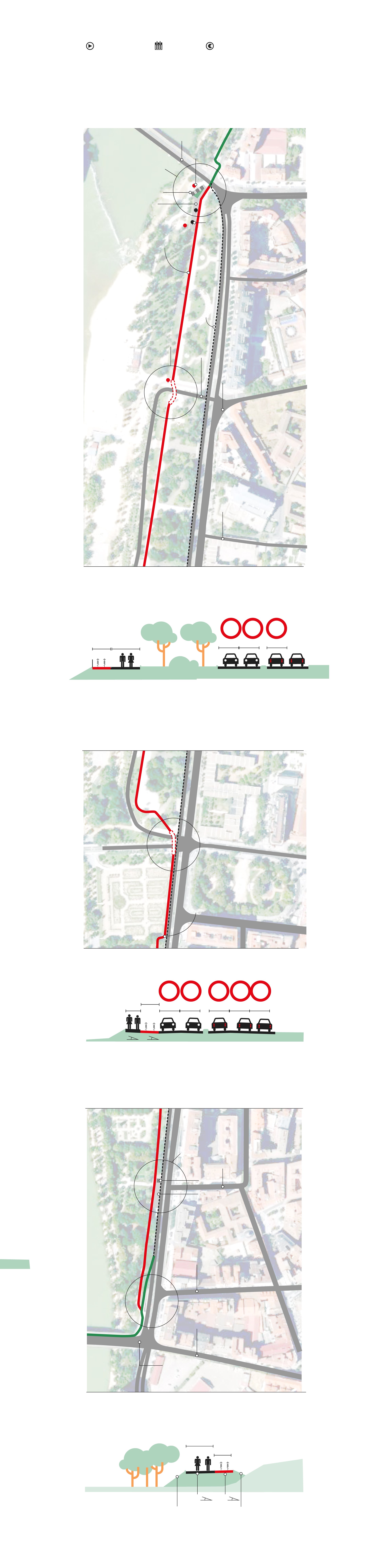 El proyecto ha cambiado radicalmente desde que, en julio de este año, el equipo de gobierno presentara las modificaciones al actual carril bici que conecta el Puente Mayor con el de Isabel la Católica