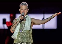 Robbie Williams, durante un concierto en Madrid.