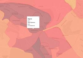 Captura de imagen del mapa interactivo sobre la renta media anual por persona.