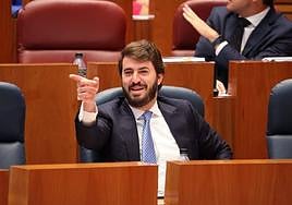 García-Gallardo, este miércoles en el Pleno de las Cortes.